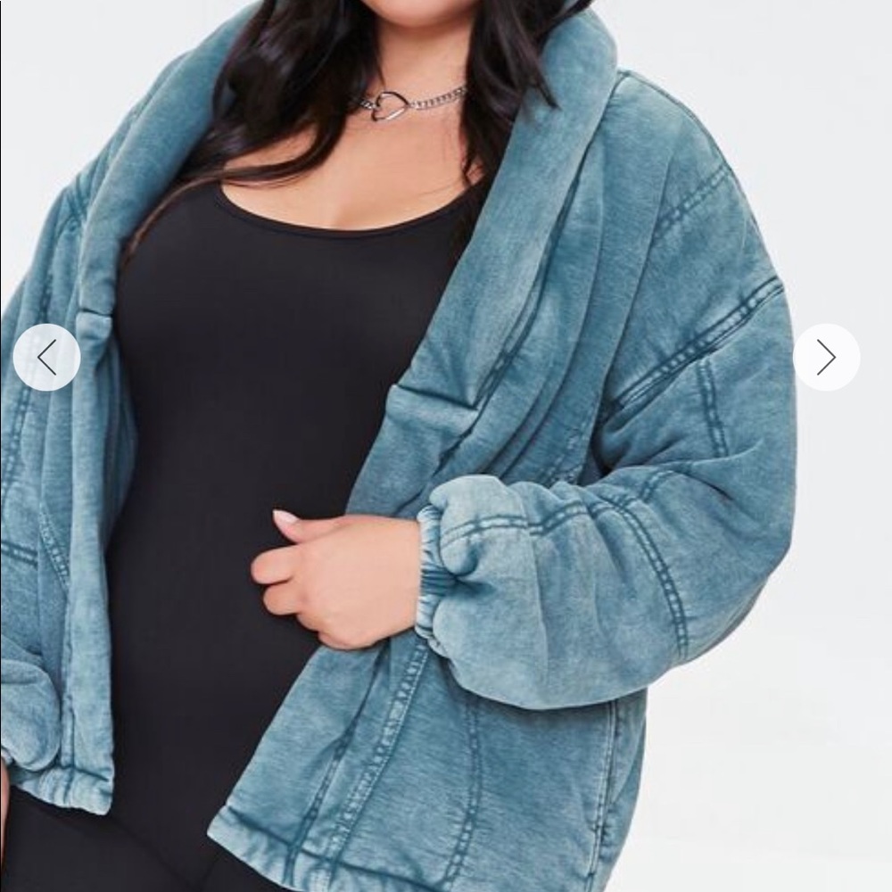NWT Forever 21 Plus Size Mineral Wash Jacket 2X